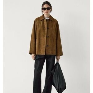 Massimo Dutti Camel Brown Nubuck Suede Leather Jacket SZ S Small